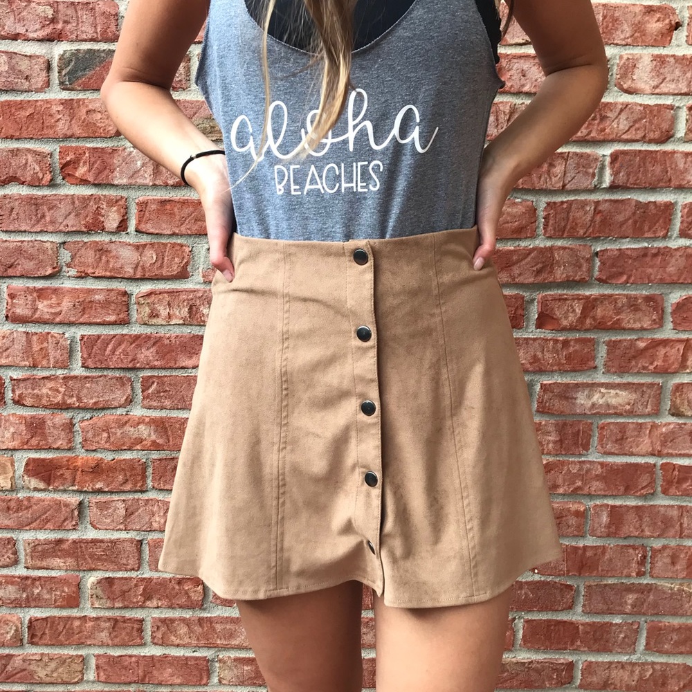 KENDALL + KYLIE suede nude skirt